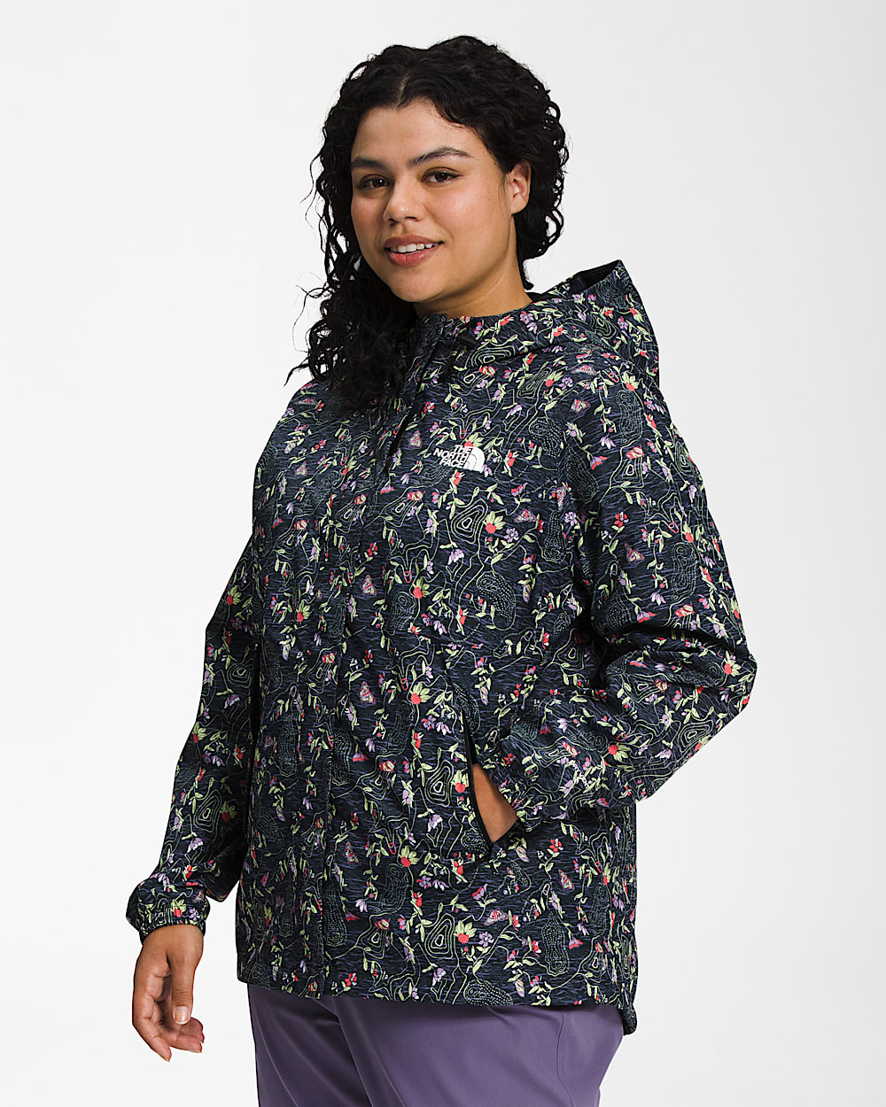 Womens Plus Antora Rain Jacket TNF MODEL34