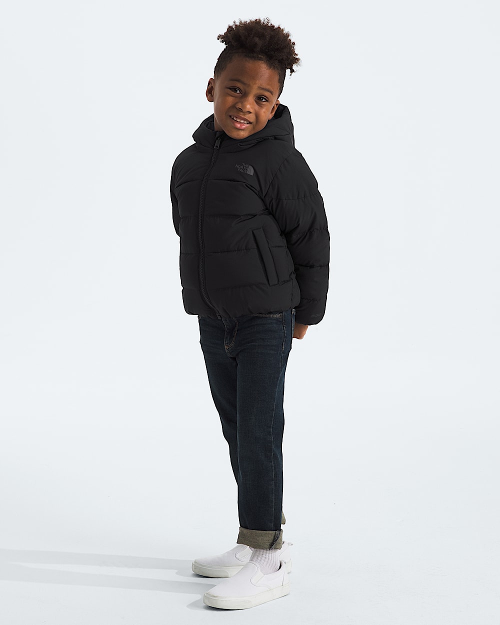 Kids Frost Fall Hooded Jacket TNF MODELHOOD2