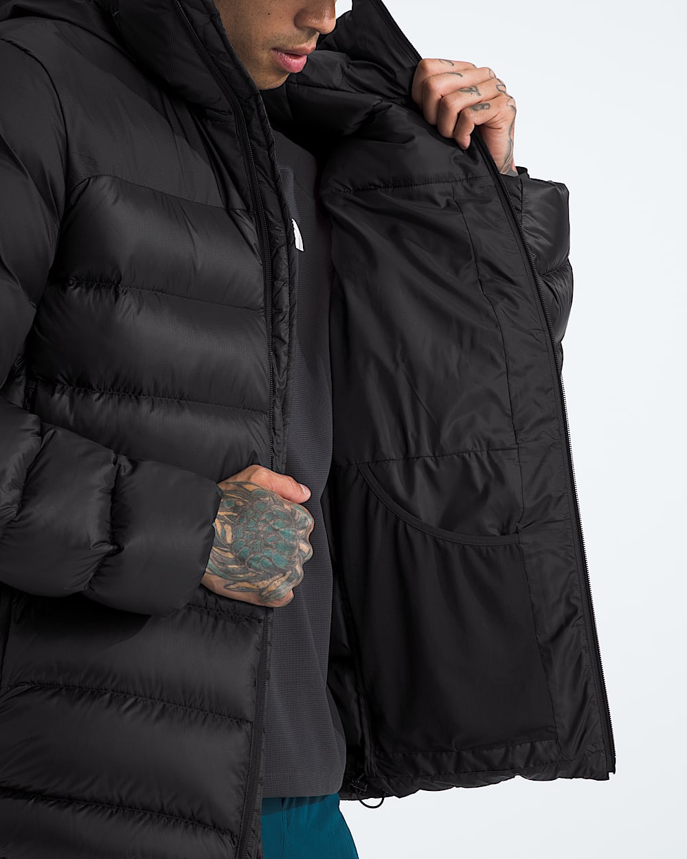 Mens Kalix Down Hoodie TNF MODELINT