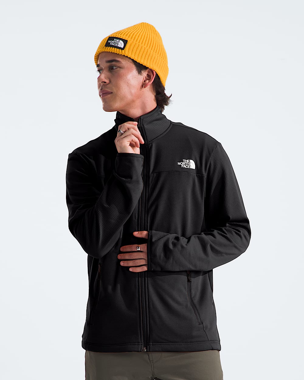 Mens Cedar Trail Grid Fleece Full Zip Jacket TNF Main