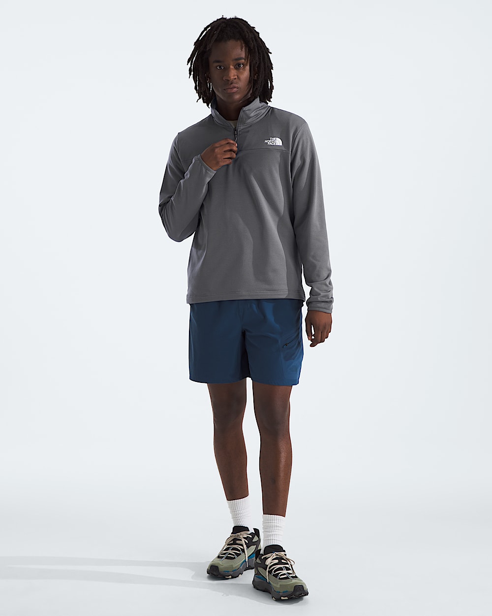 Mens Cedar Trail Grid Fleece Zip TNF HERO2