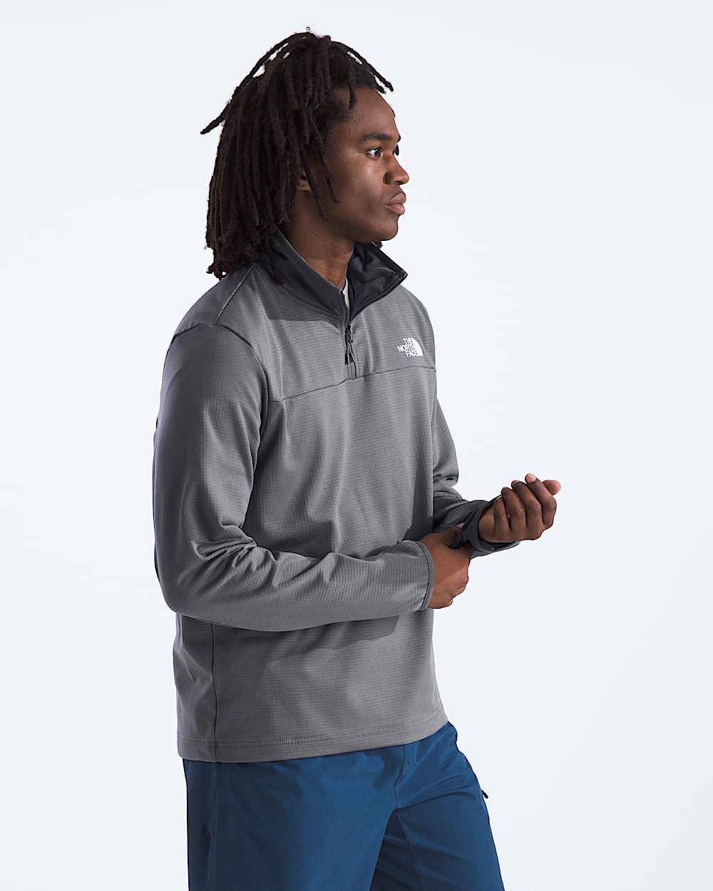 Mens Cedar Trail Grid Fleece Zip TNF MODEL34