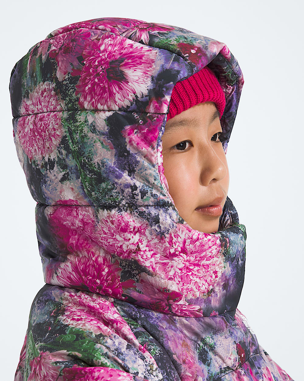 Girls North Down Hooded JacketPrint TNF MODELHOOD2