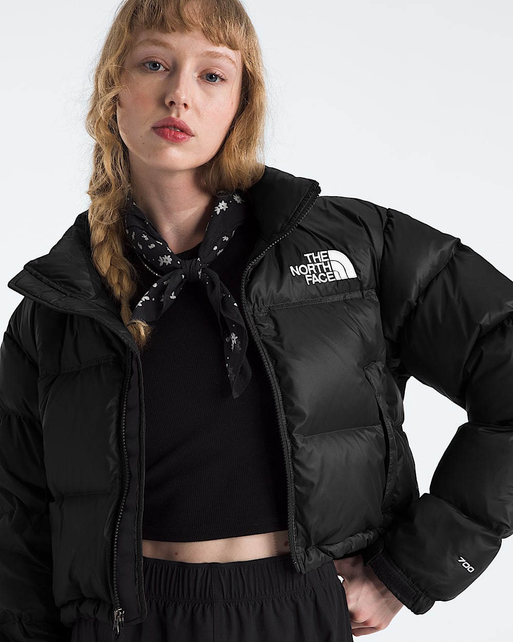 Womens Nuptse Short Jacket TNF HERO3