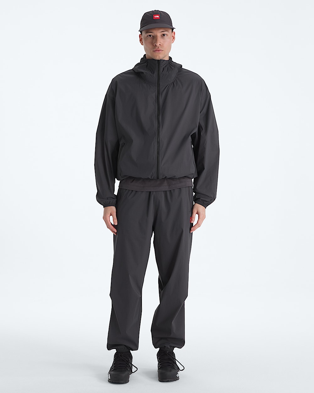 Mens TNF Red Box Packable Hooded Wind Jacket TNF HERO2