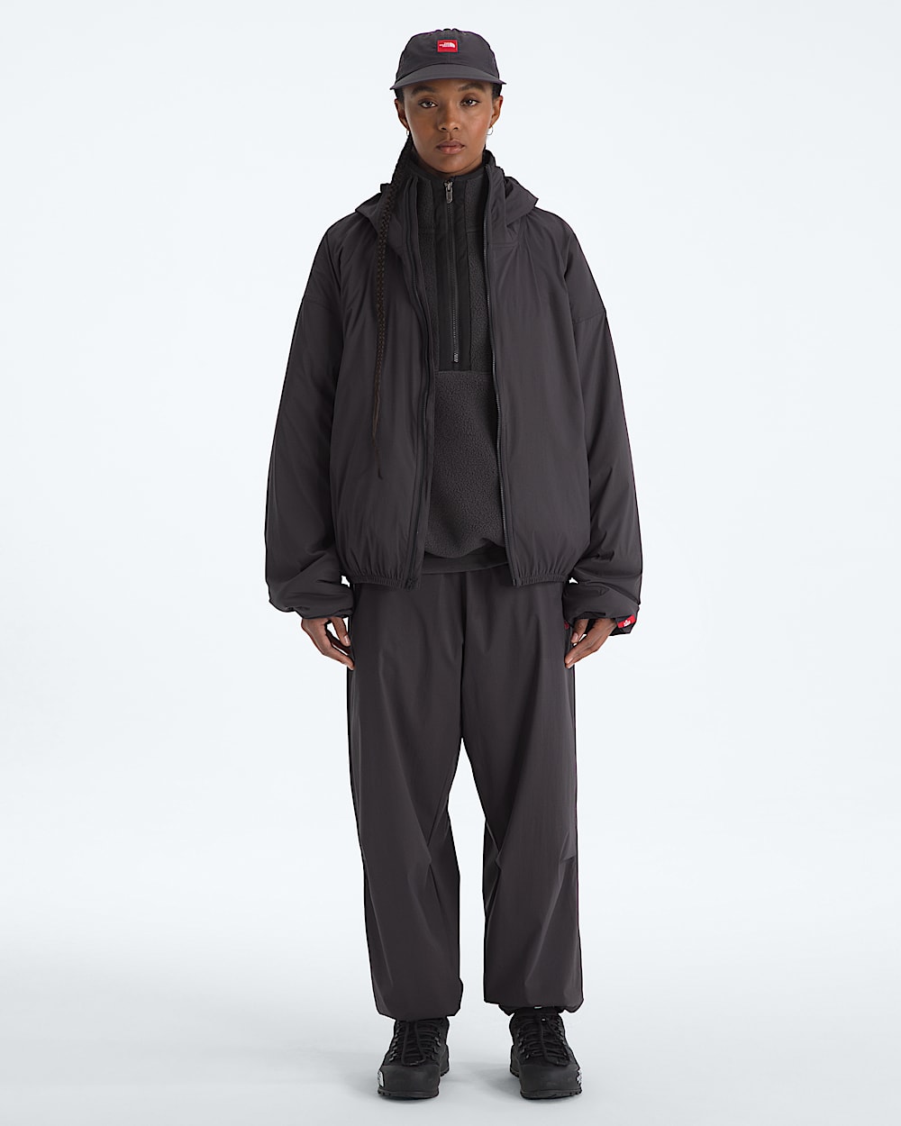 Mens TNF Red Box Packable Hooded Wind Jacket TNF HERO3