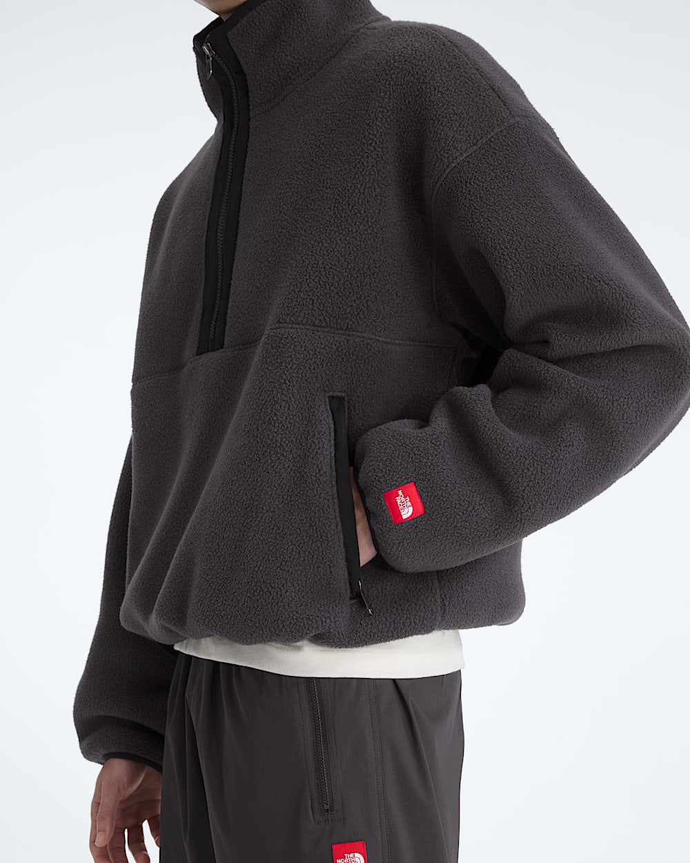 Mens TNF Red Box Zip Fleece TNF ALT1