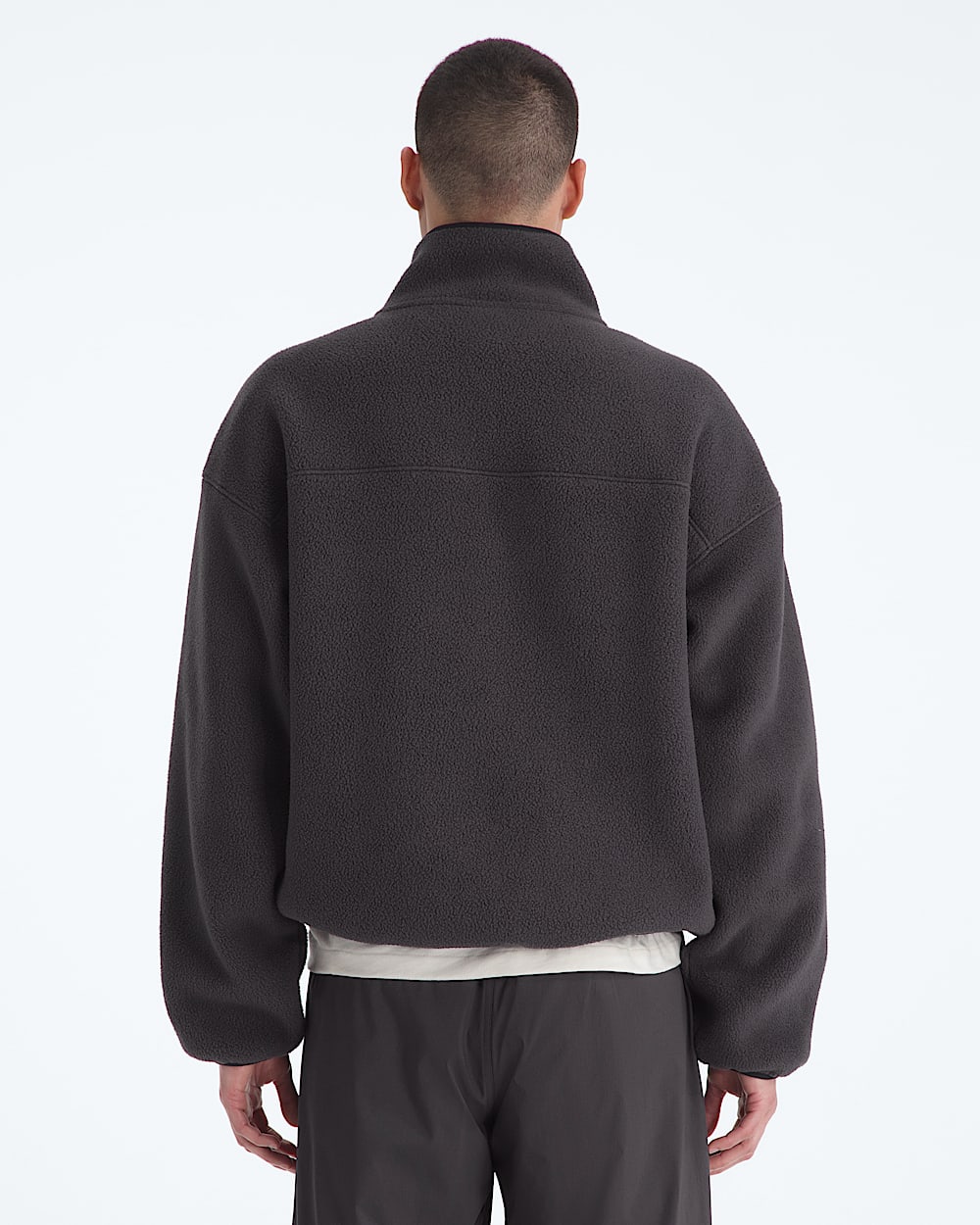 Mens TNF Red Box Zip Fleece TNF BACK