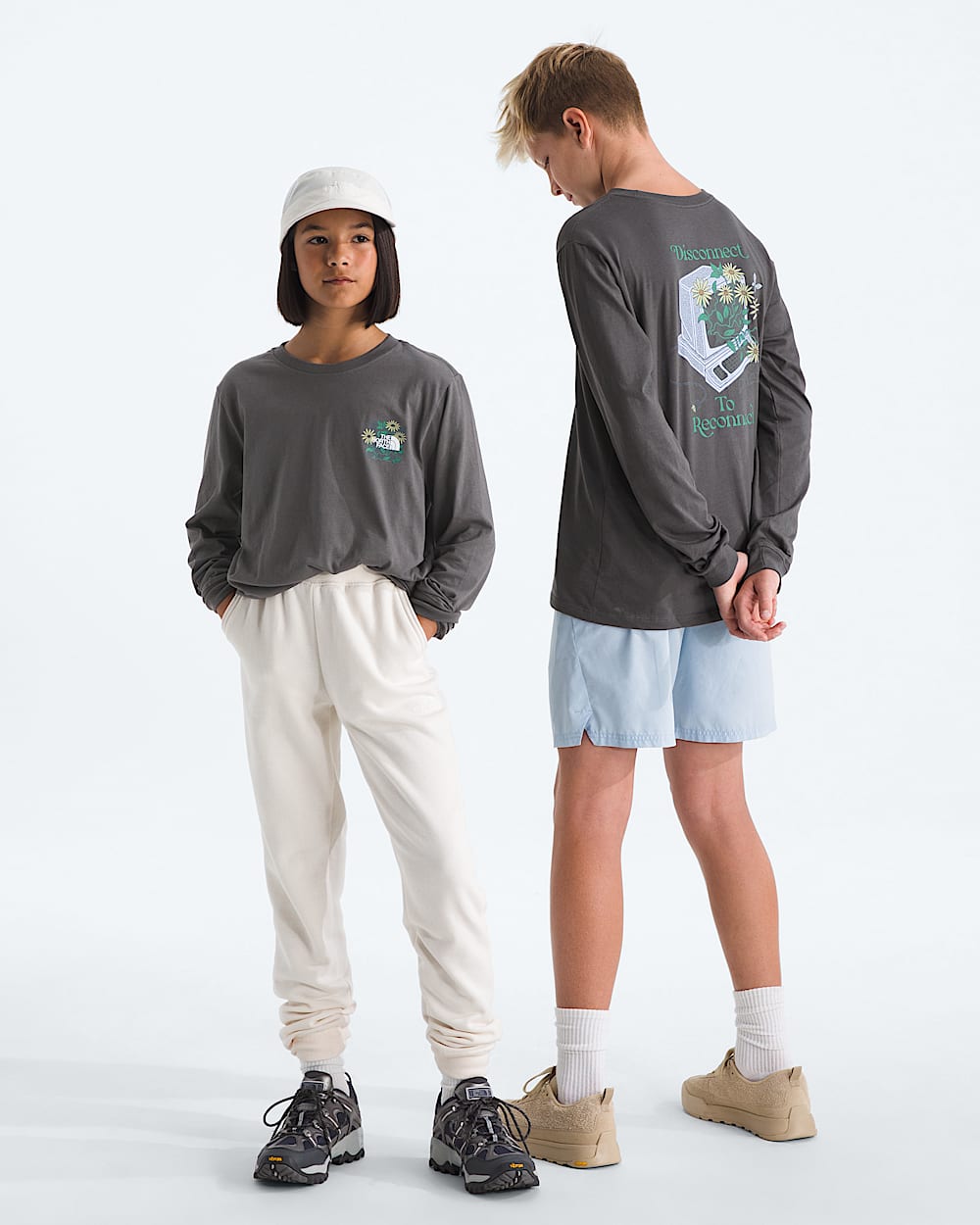 Boys  Girls Evolution Disconnect LongSleeve TeeGraphic TNF Main