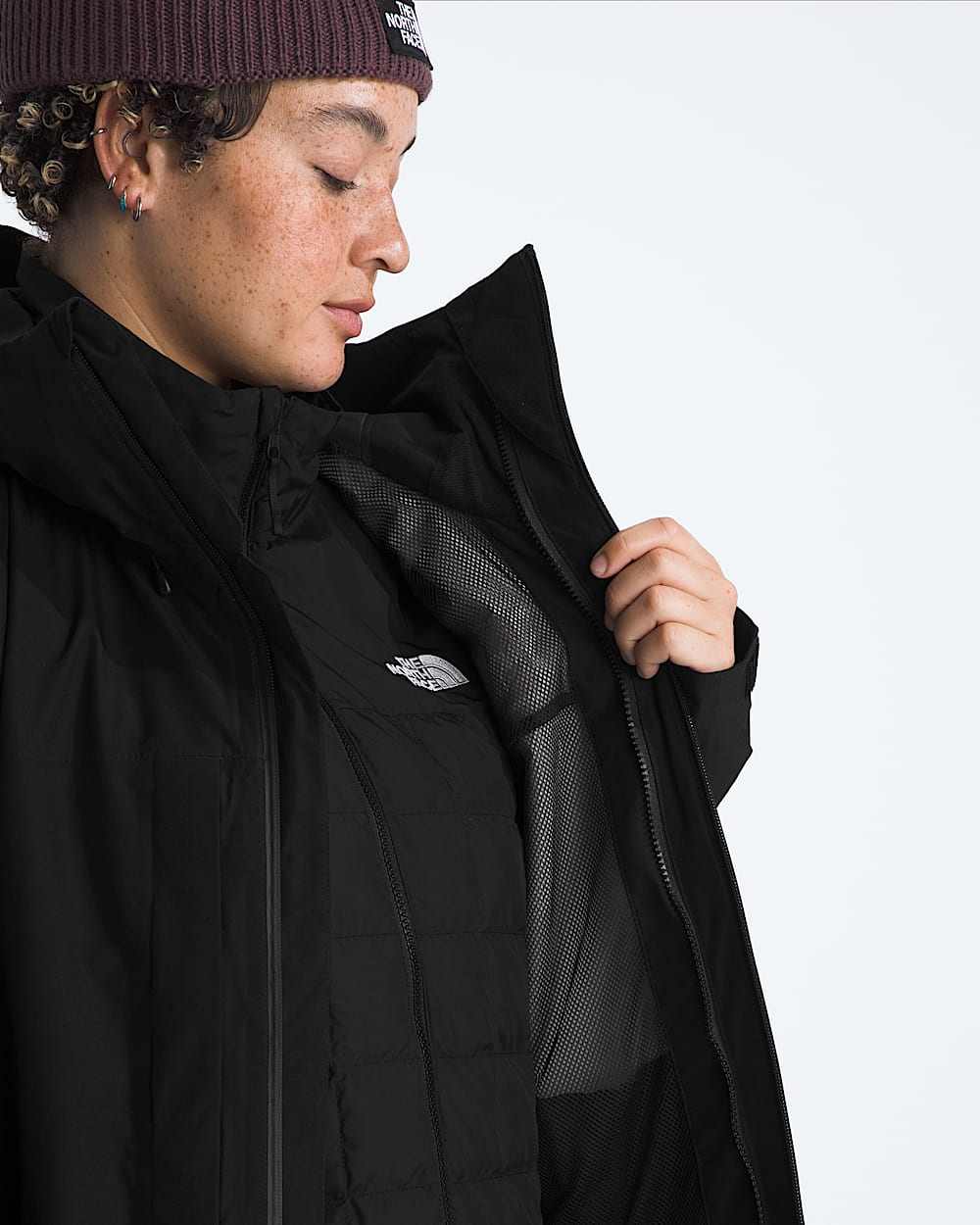 Womens Plus THERMOBALL Snow Triclimate Jacket TNF MODELCLOSE3