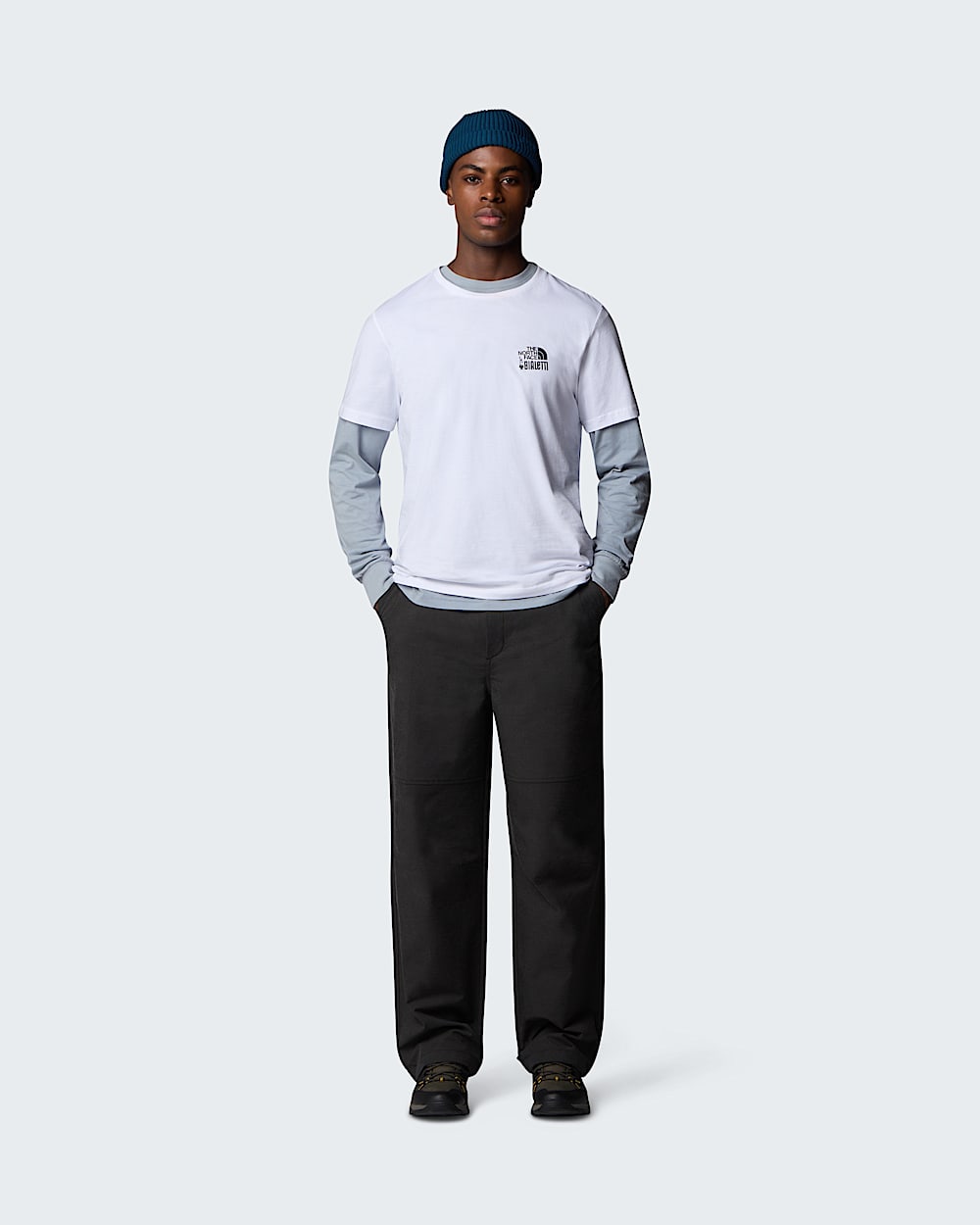 MMA Number12 Trim Tee White × Navy Mサイズ TNF X Bialetti Men's Short-Sleeve Tee | The North Face
