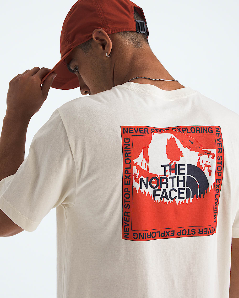 Mens Stay Exploring Regular ShortSleeve Tee TNF HERO2