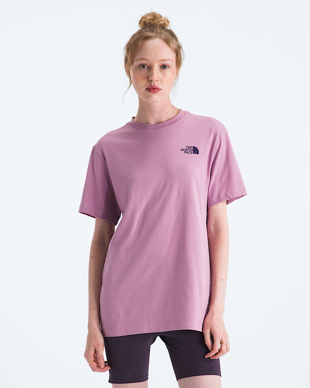Womens Exploring Stamps Relaxed ShortSleeve Tee TNF BACK