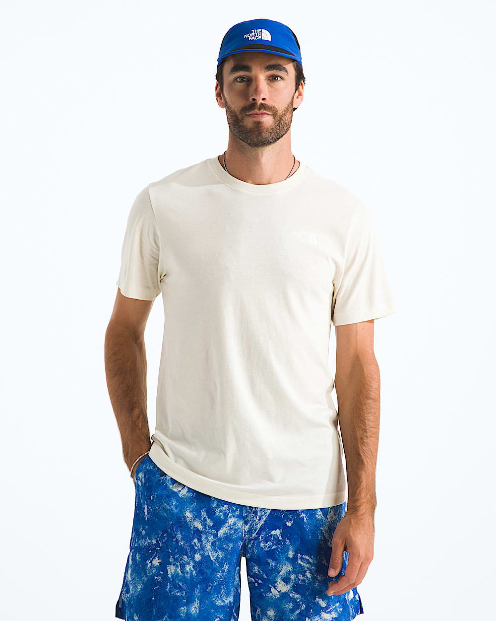 Mens Red White  Blue Regular ShortSleeve Tee TNF BACK