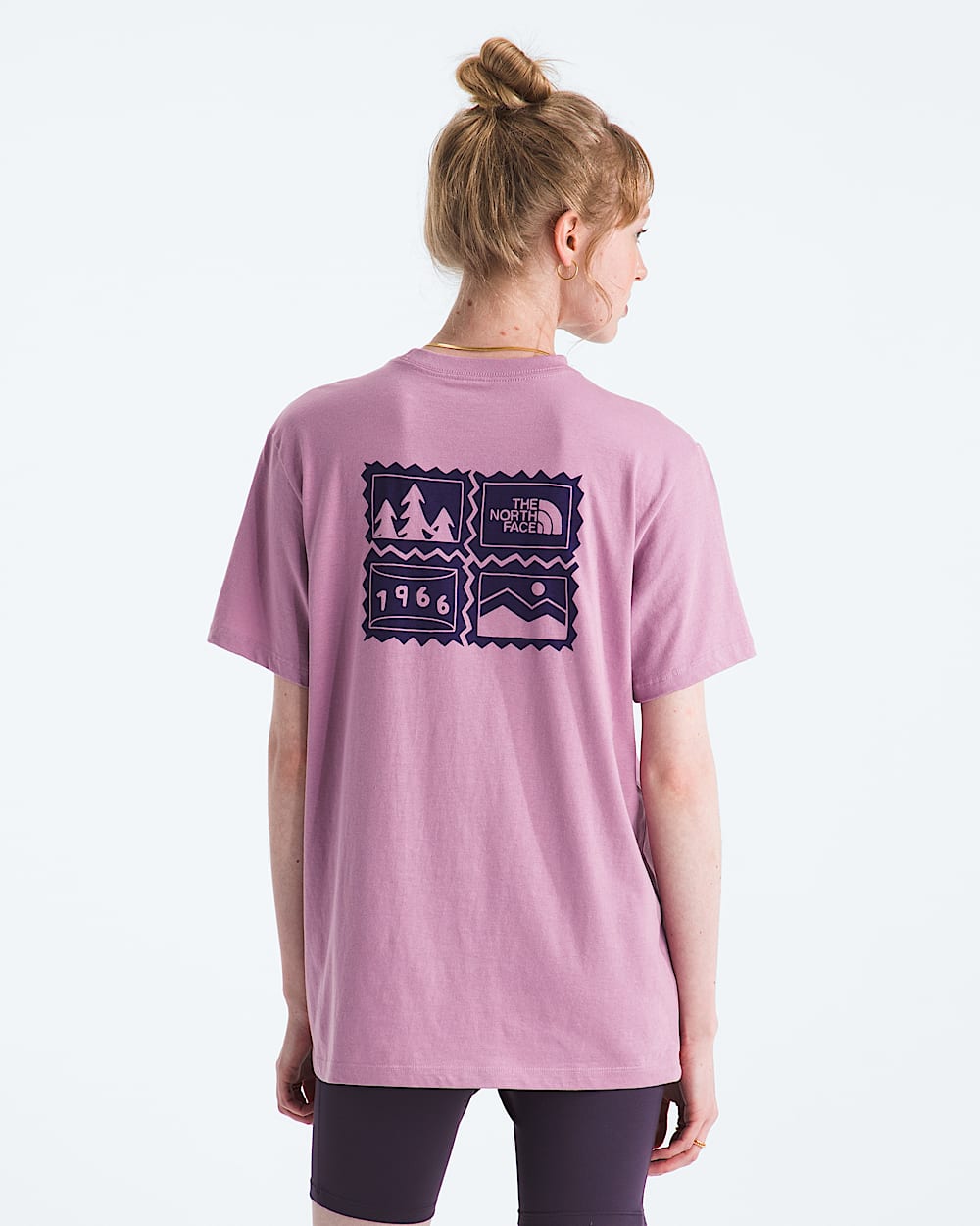 Womens Exploring Stamps Relaxed ShortSleeve Tee TNF Main