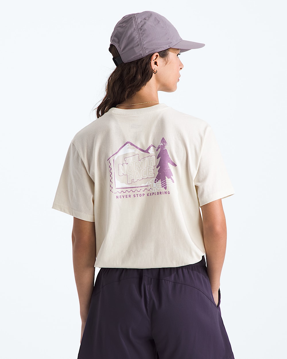Womens Mountain Stamps Relaxed ShortSleeve Tee TNF Main
