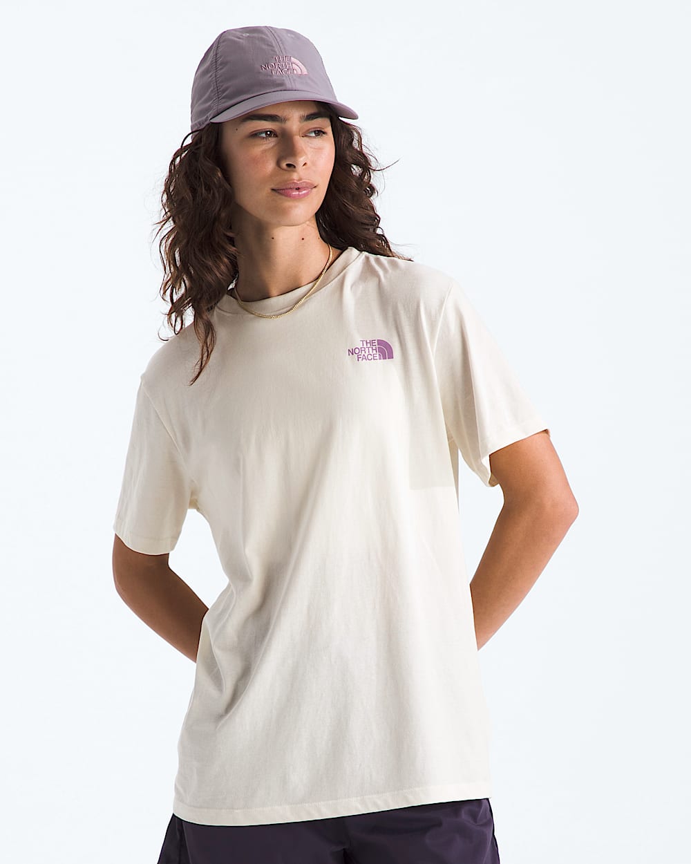 Womens Mountain Stamps Relaxed ShortSleeve Tee TNF BACK