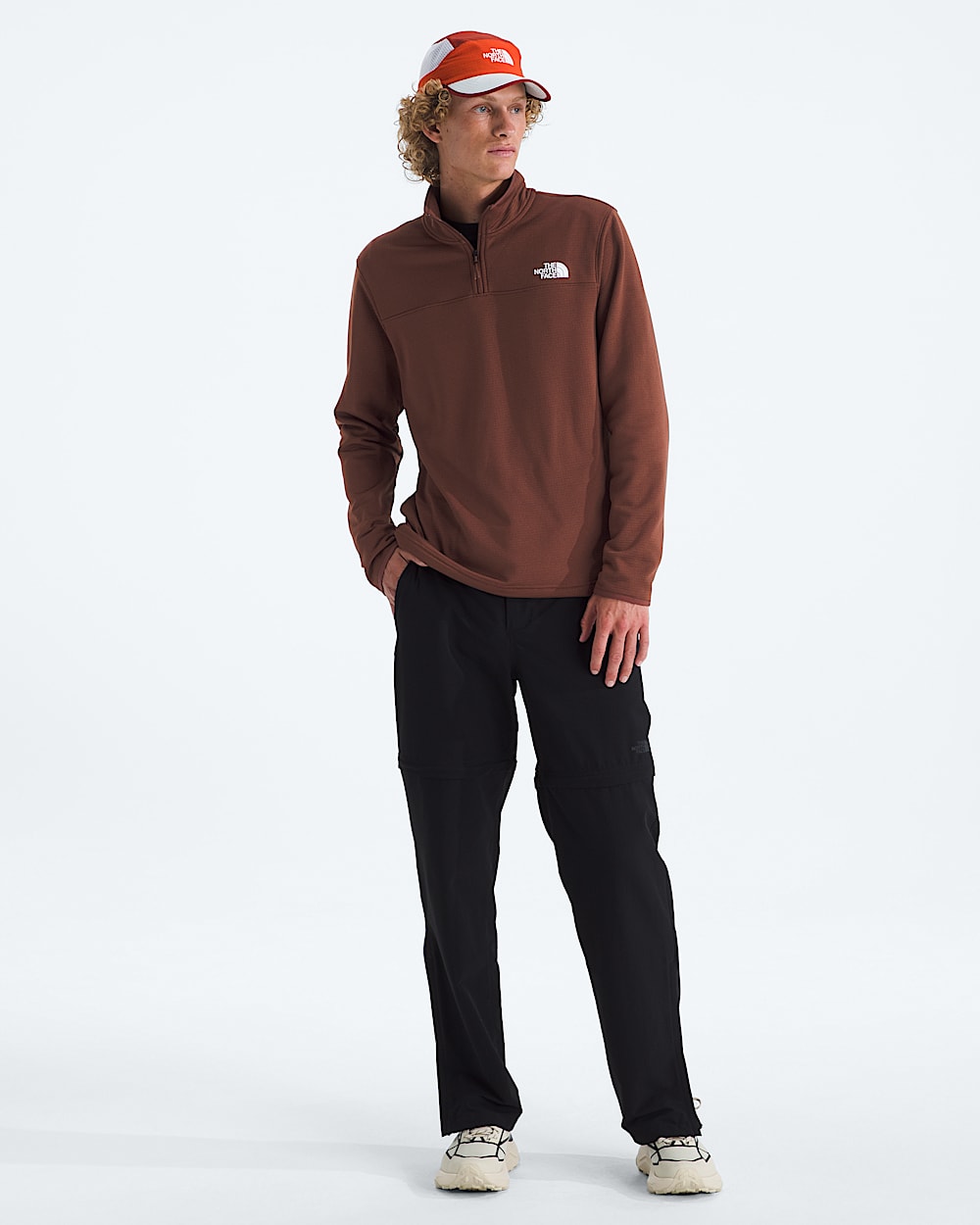 Mens Cedar Trail Grid Fleece Zip TNF HERO2