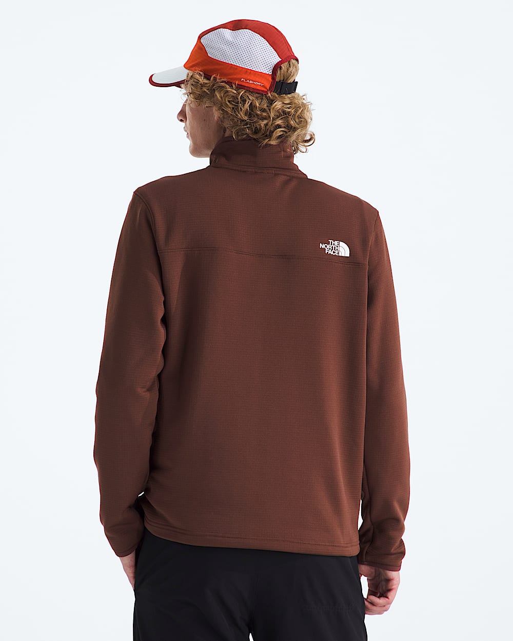 Mens Cedar Trail Grid Fleece Zip TNF BACK