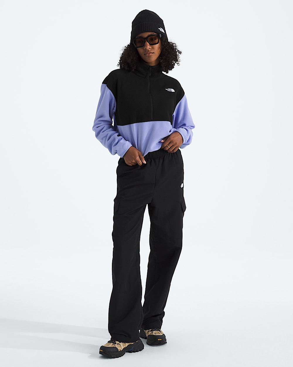 Manteau court Glacier  demiglissire en molleton pour femmes TNF HERO2