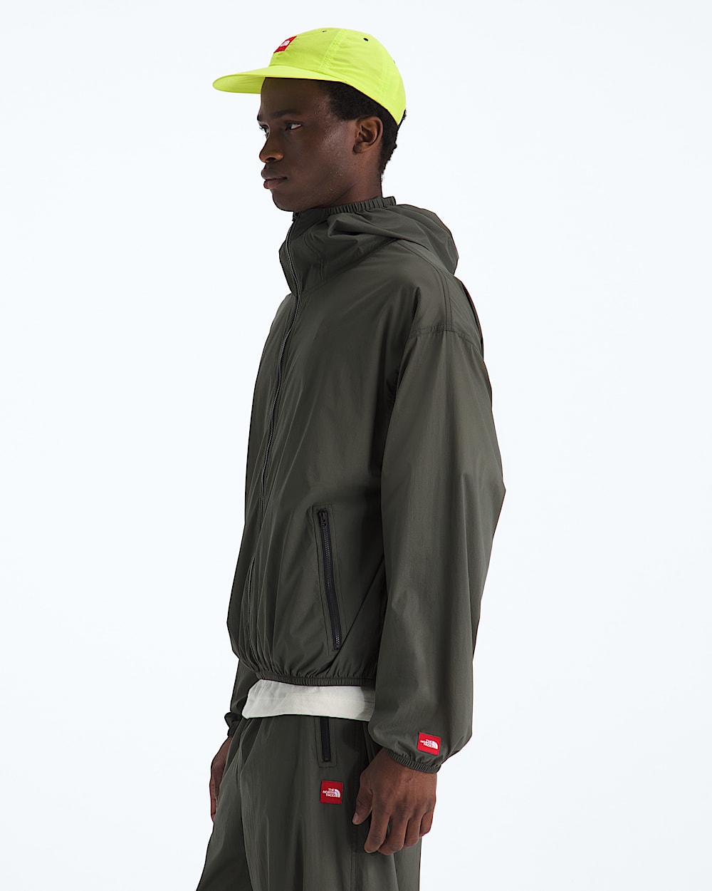 Unisex TNF Red Box Packable Hooded Wind Jacket TNF MODEL34