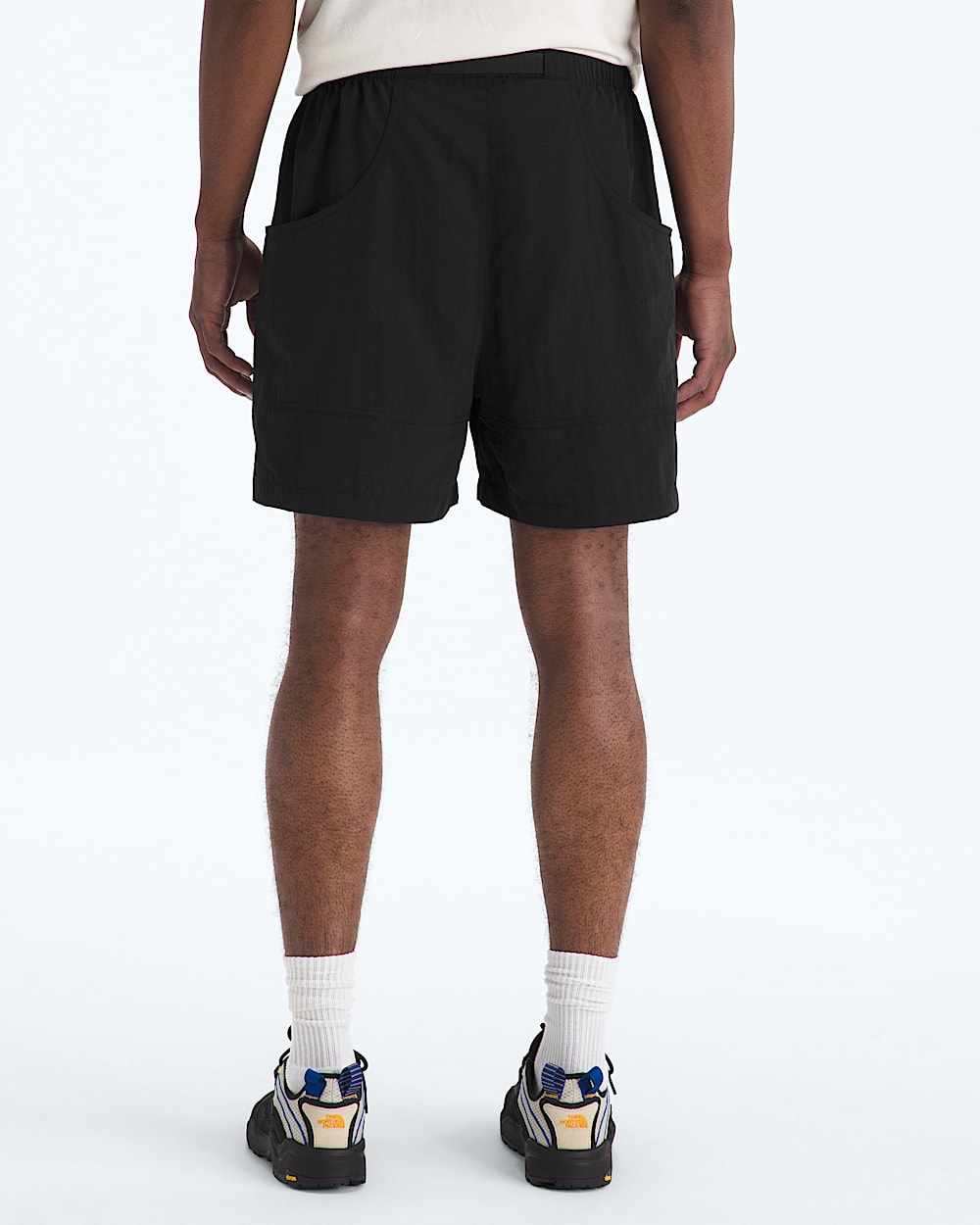 Mens TNF Red Box Nylon Belted Shorts TNF BACK