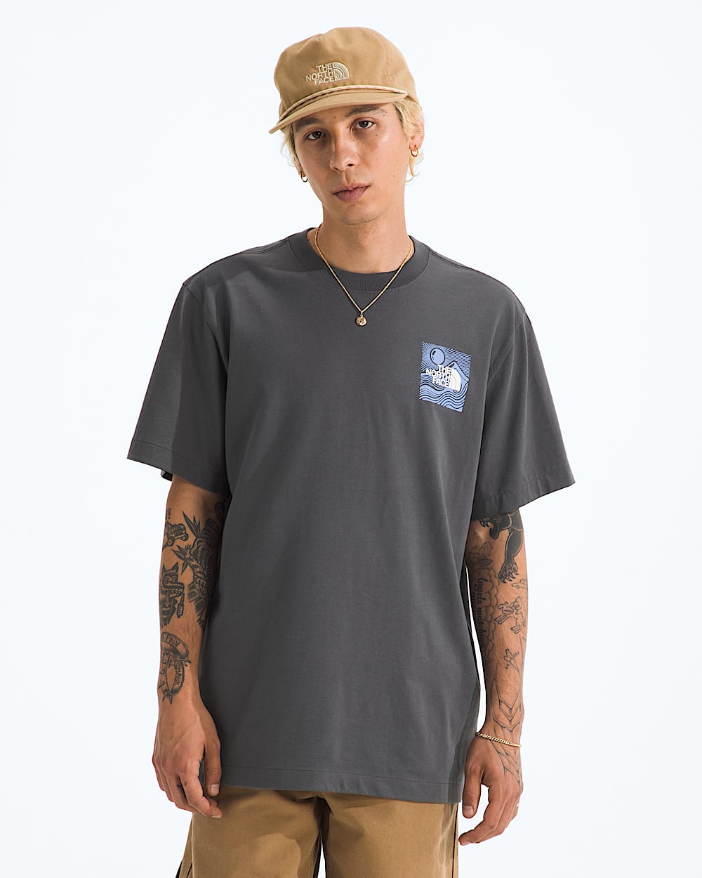 Mens Mountain Escape Relaxed ShortSleeve TeeGraphic TNF BACK