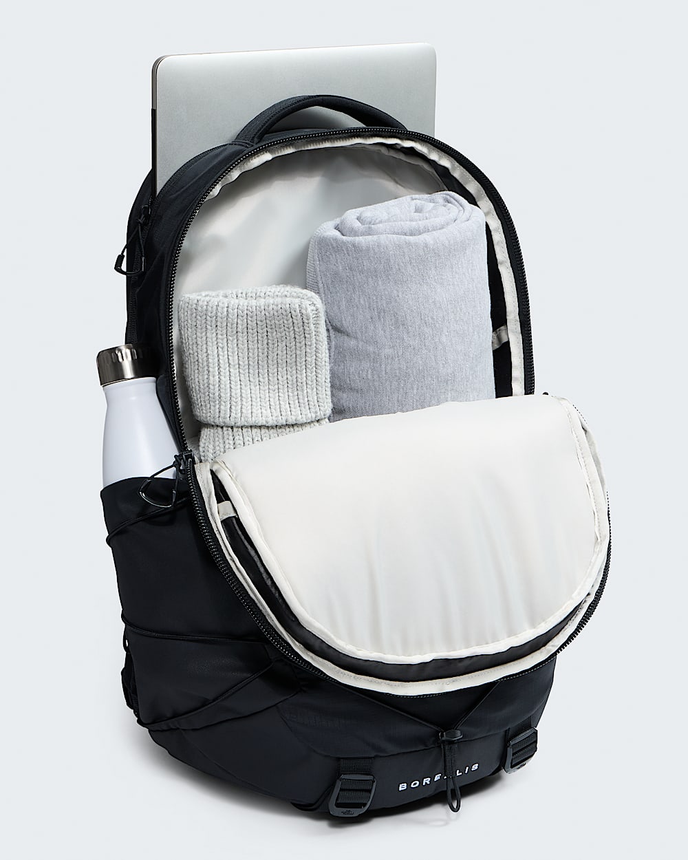north face black and white backpack The Borealis organize smaller items such as a tablet The North Face Borealis Backpack