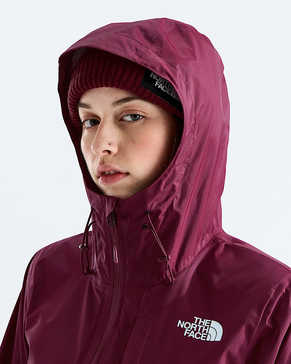 Womens Alta Vista Rain Jacket TNF MODELHOOD2