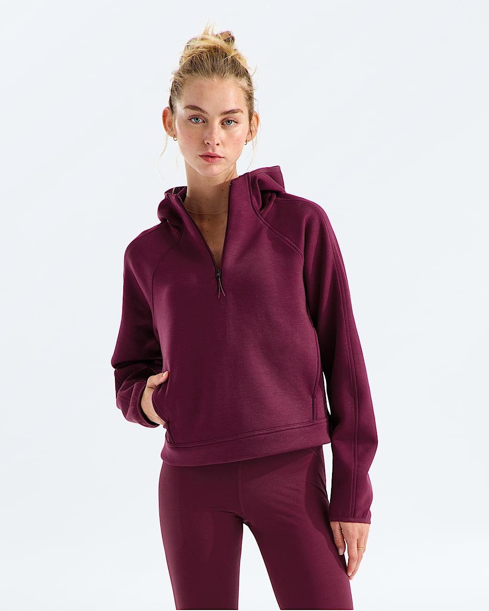 Chandail  capuchon  glissire un quart Jaida pour femmes TNF HERO