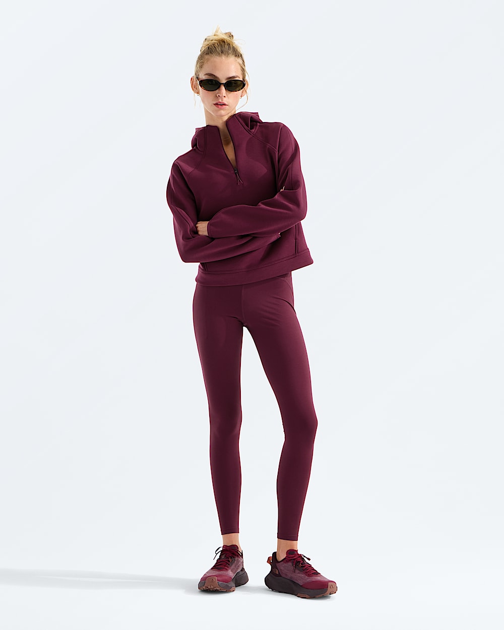 Chandail  capuchon  glissire un quart Jaida pour femmes TNF HERO2