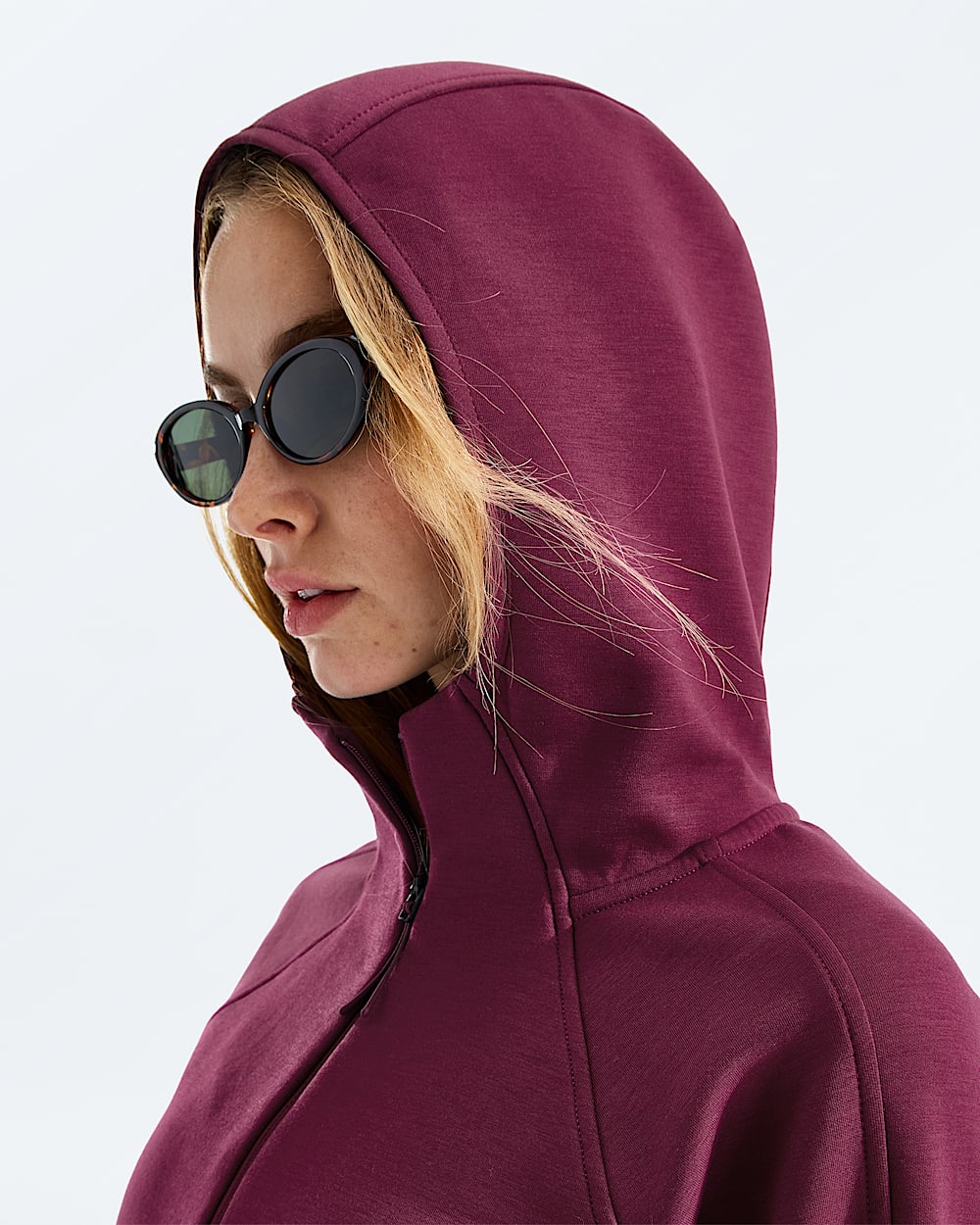 Chandail  capuchon  glissire un quart Jaida pour femmes TNF MODELHOOD2