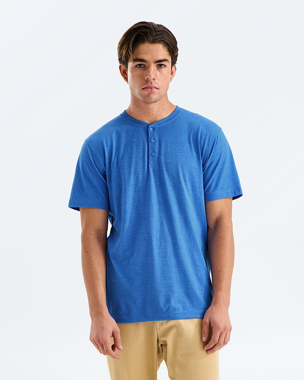 Mens TriBlend ShortSleeve Henley TNF Main