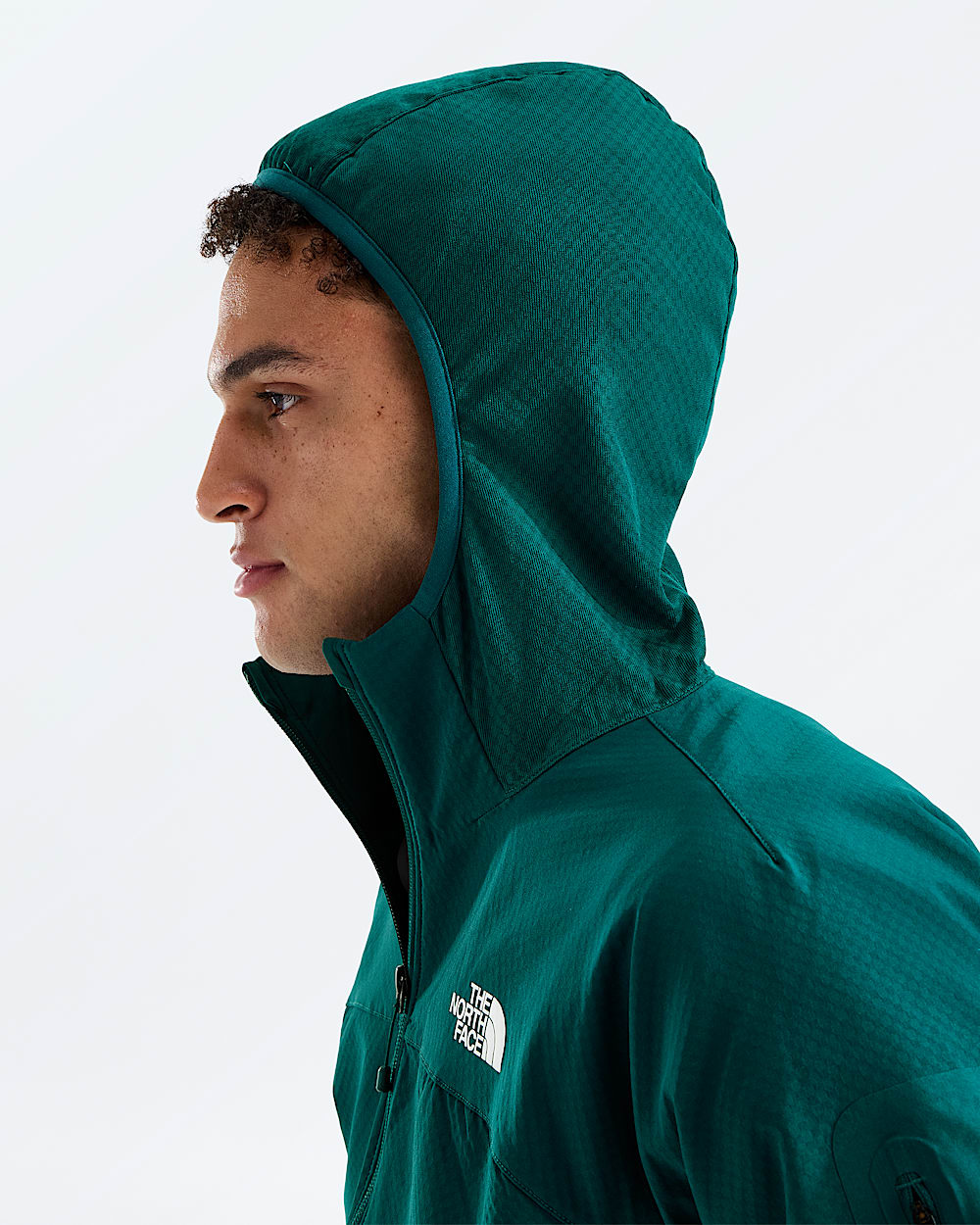 Mens Tek Approach FUTUREFLEECE Hooded Jacket TNF MODELHOOD2