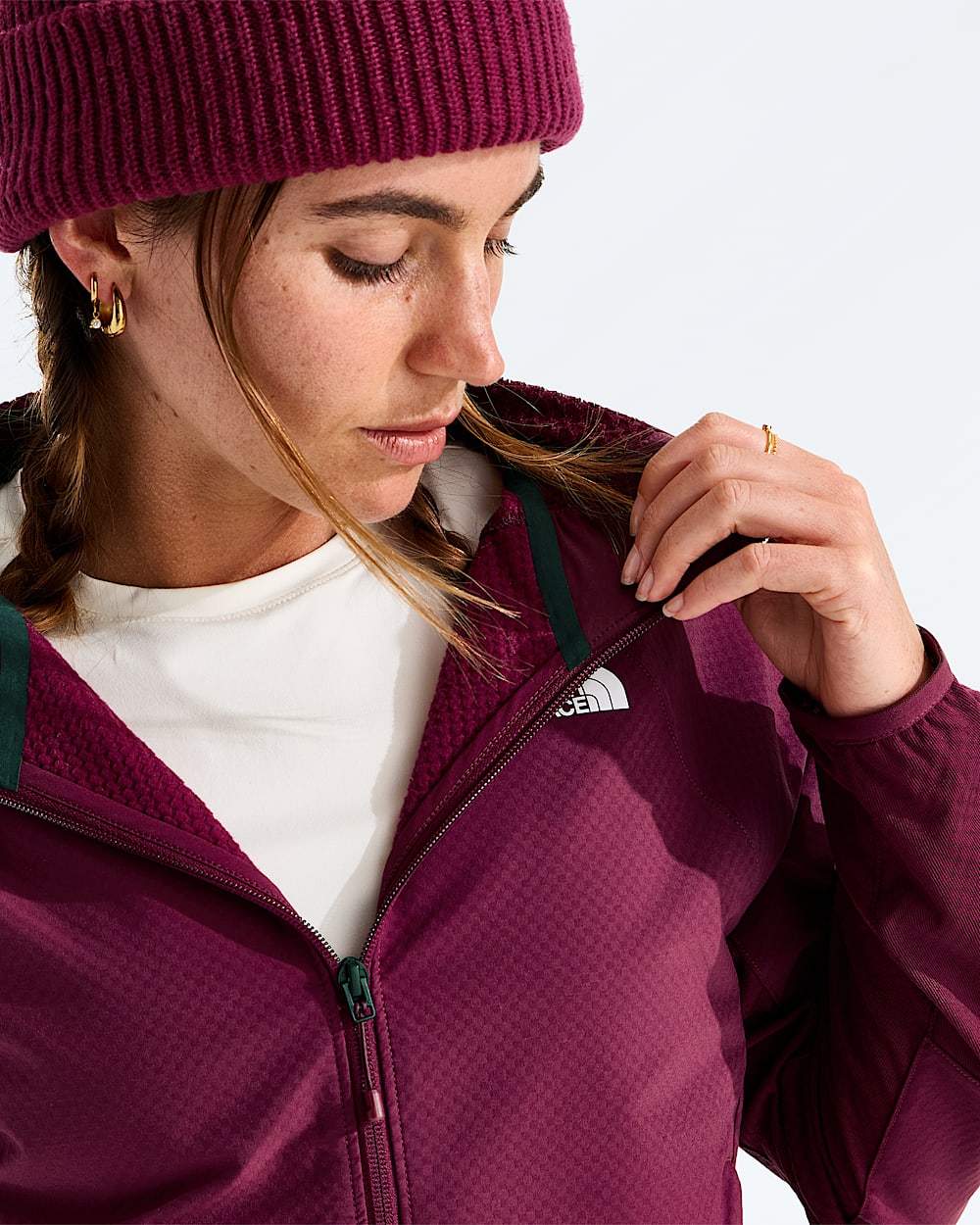 Womens Tek Approach FUTUREFLEECE Hooded Jacket TNF DETAIL3