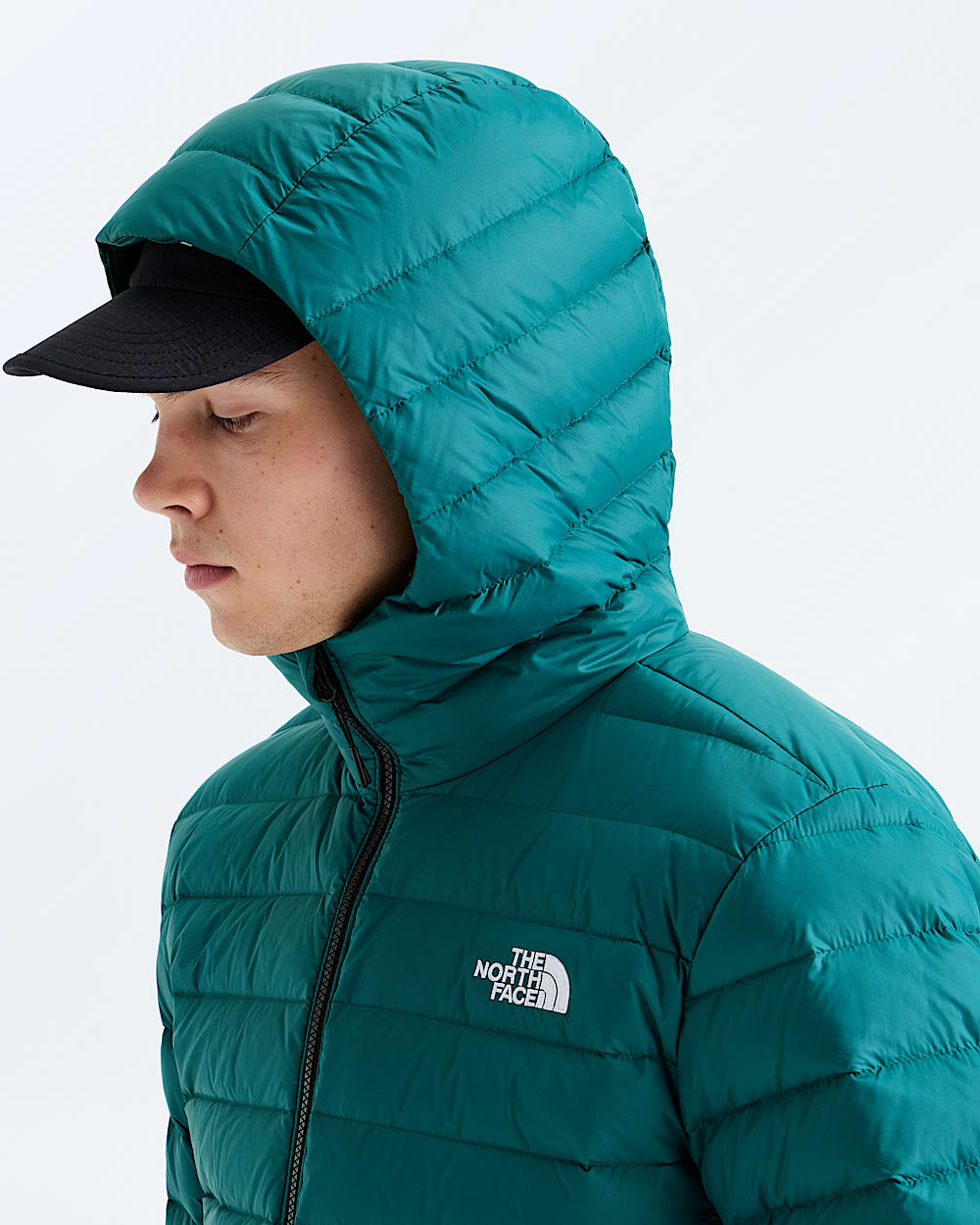 Mens Classic Down Hooded Jacket TNF MODELHOOD2