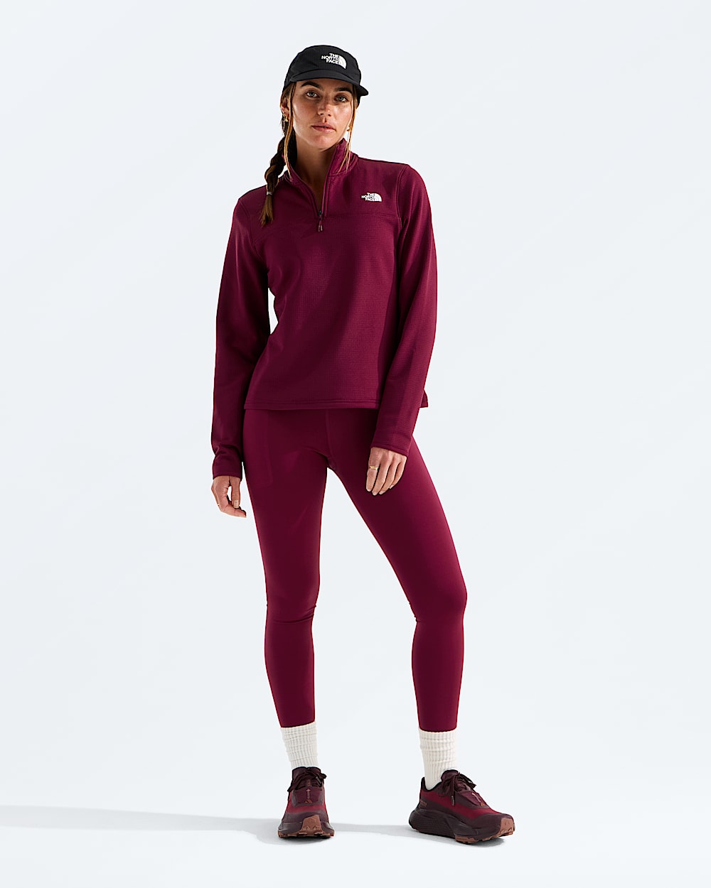 Womens Cedar Trail Grid Fleece Zip Jacket TNF HERO2