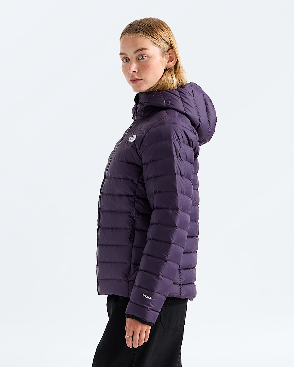 Womens Classic Down Hooded Jacket TNF MODEL34