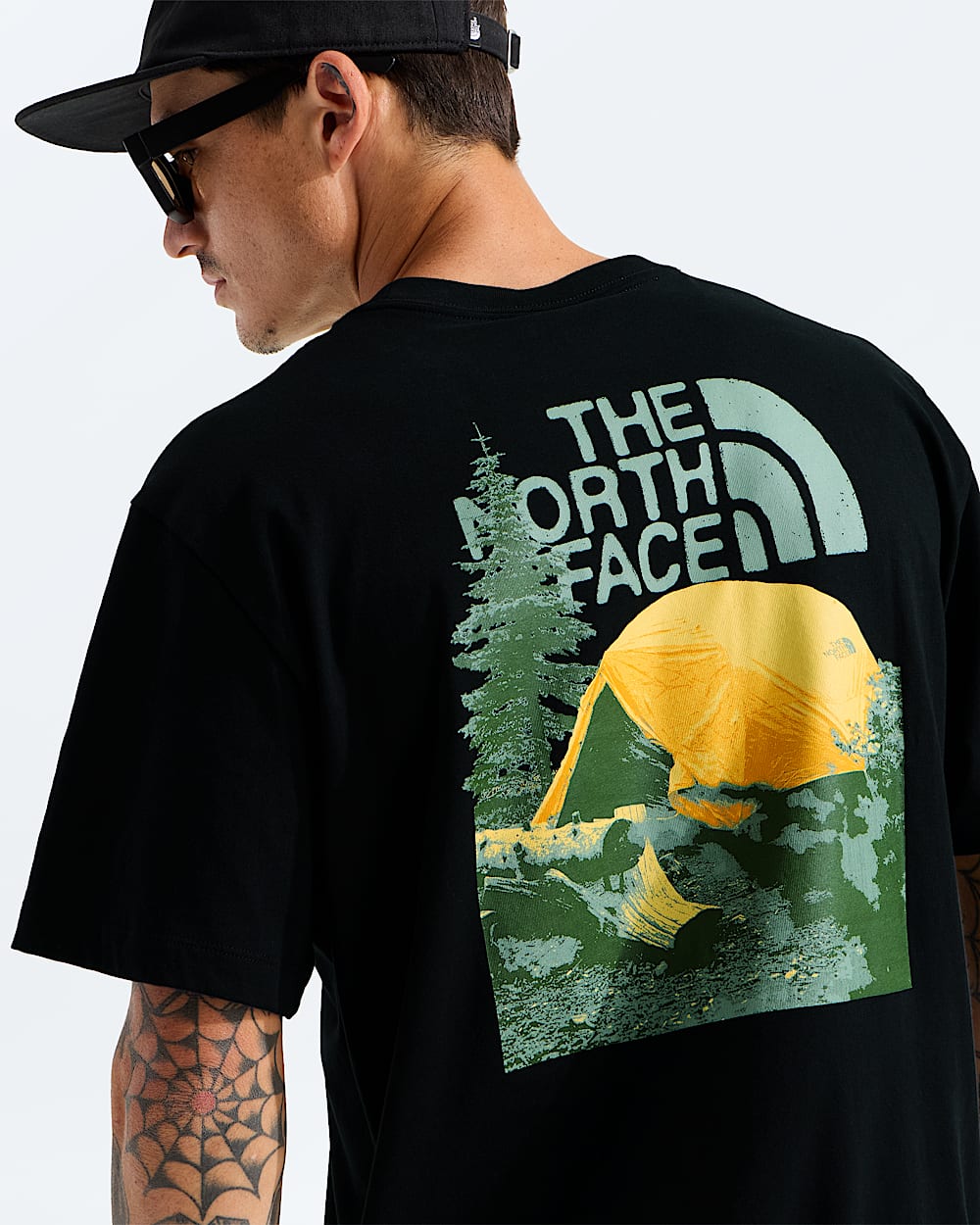 Mens Pitch A Tent Relaxed ShortSleeve Tee TNF HERO2