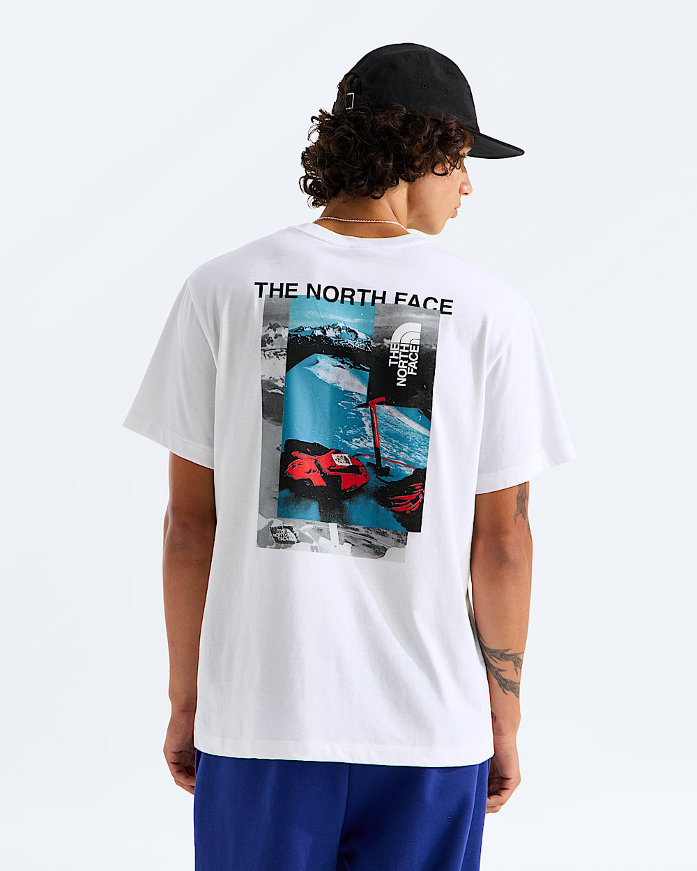Mens Apex 75 Collage Relaxed ShortSleeve Tee TNF HERO
