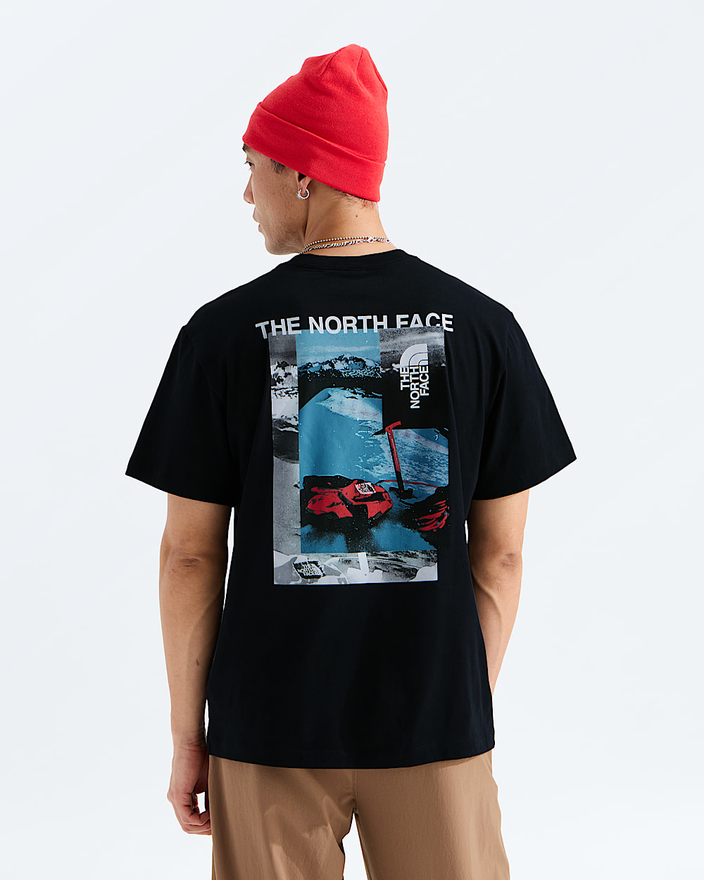 Mens Apex 75 Collage Relaxed ShortSleeve Tee TNF Main