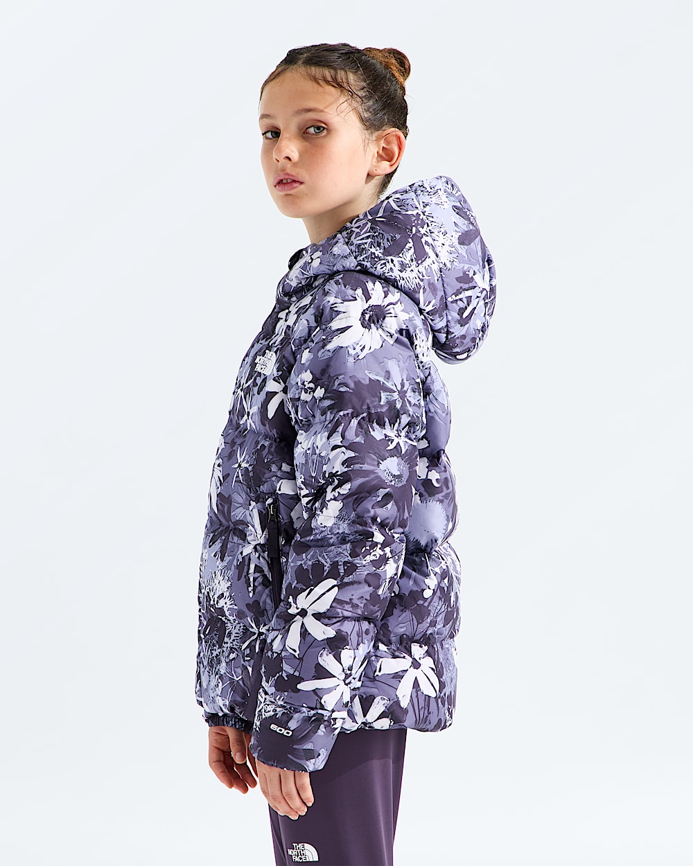 Manteau  capuchon en duvet Hydrenalite pour filles imprim TNF MODEL34