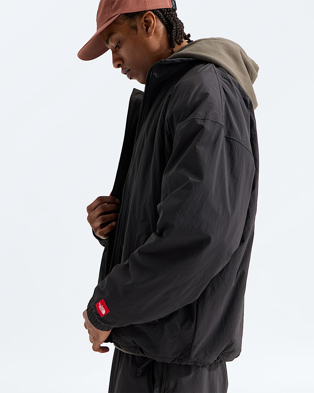 Manteau TNF Red Box en nylon  doublure en molleton pour hommes TNF ALT1