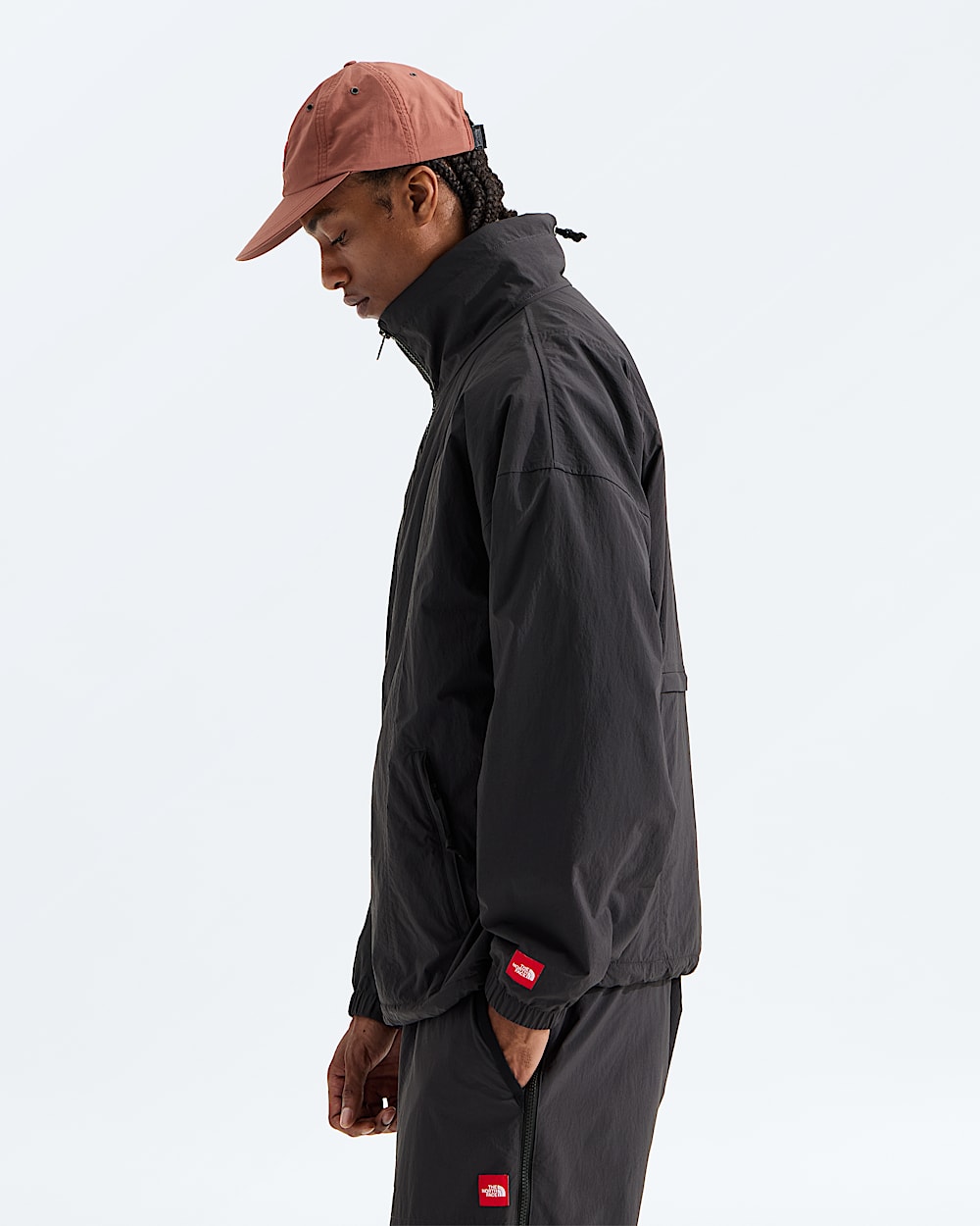 Manteau TNF Red Box en nylon  doublure en molleton pour hommes TNF MODEL34