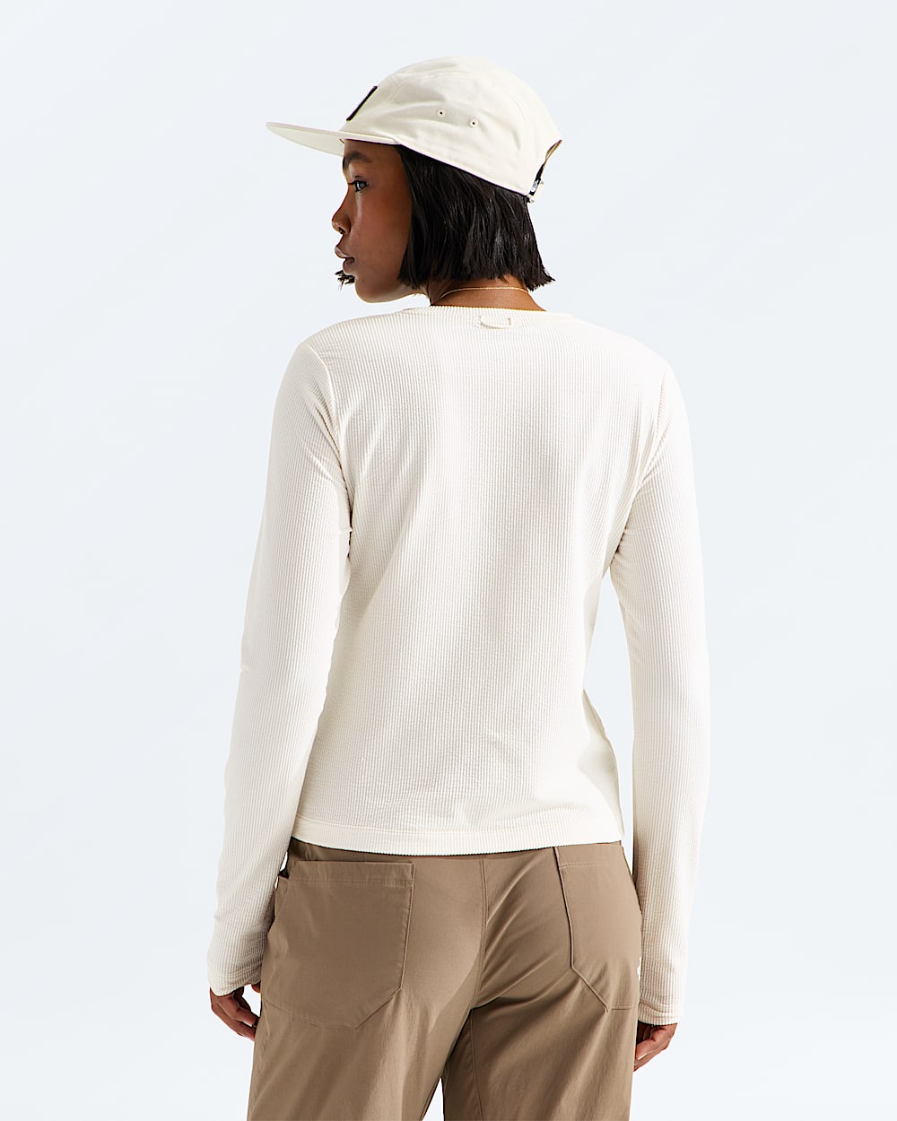 Womens Golden Ridge Ribbed LongSleeve Tee TNF BACK
