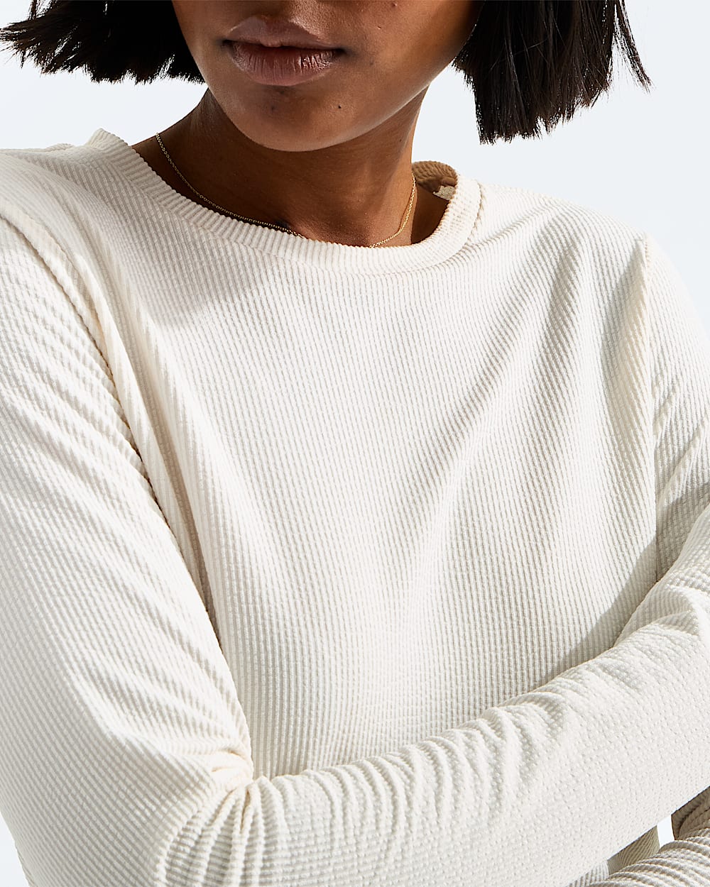 Womens Golden Ridge Ribbed LongSleeve Tee TNF MODELCLOSE1