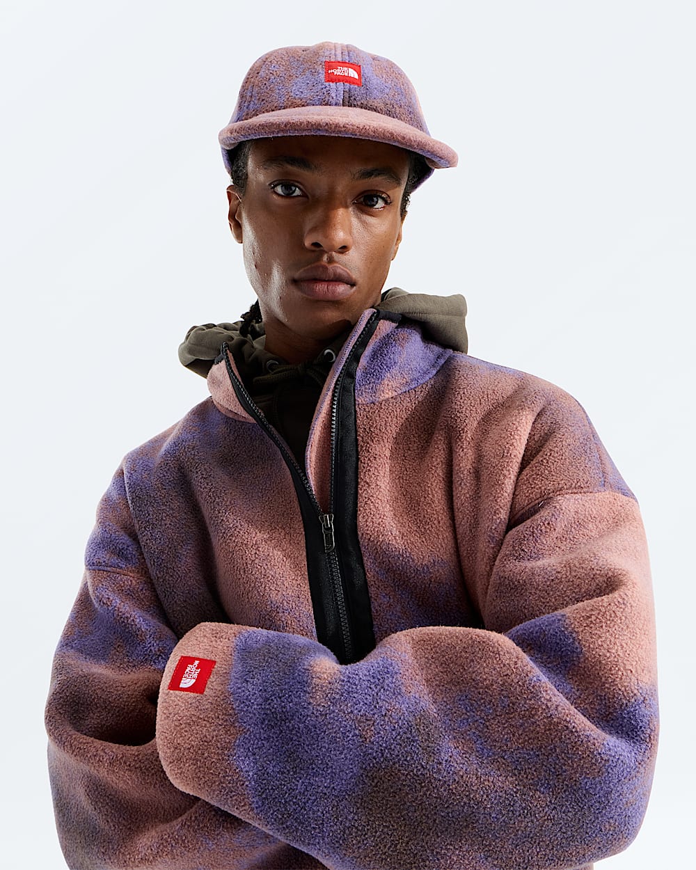 Mens TNF Red Box Printed Zip Fleece TNF HERO3