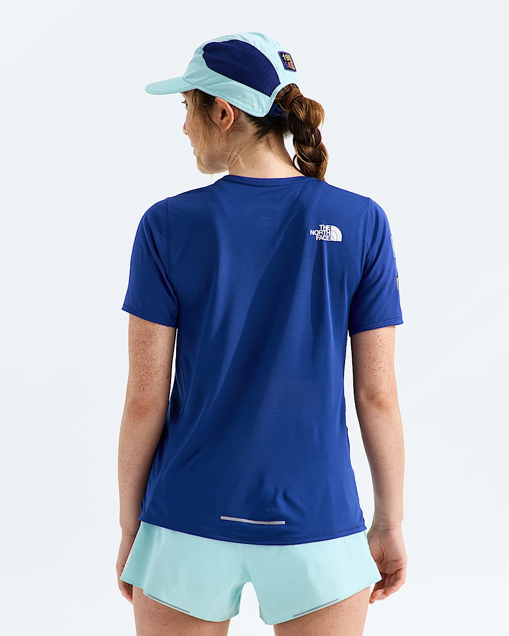 Womens Summit Series High Trail ShortSleeveGraphic TNF BACK