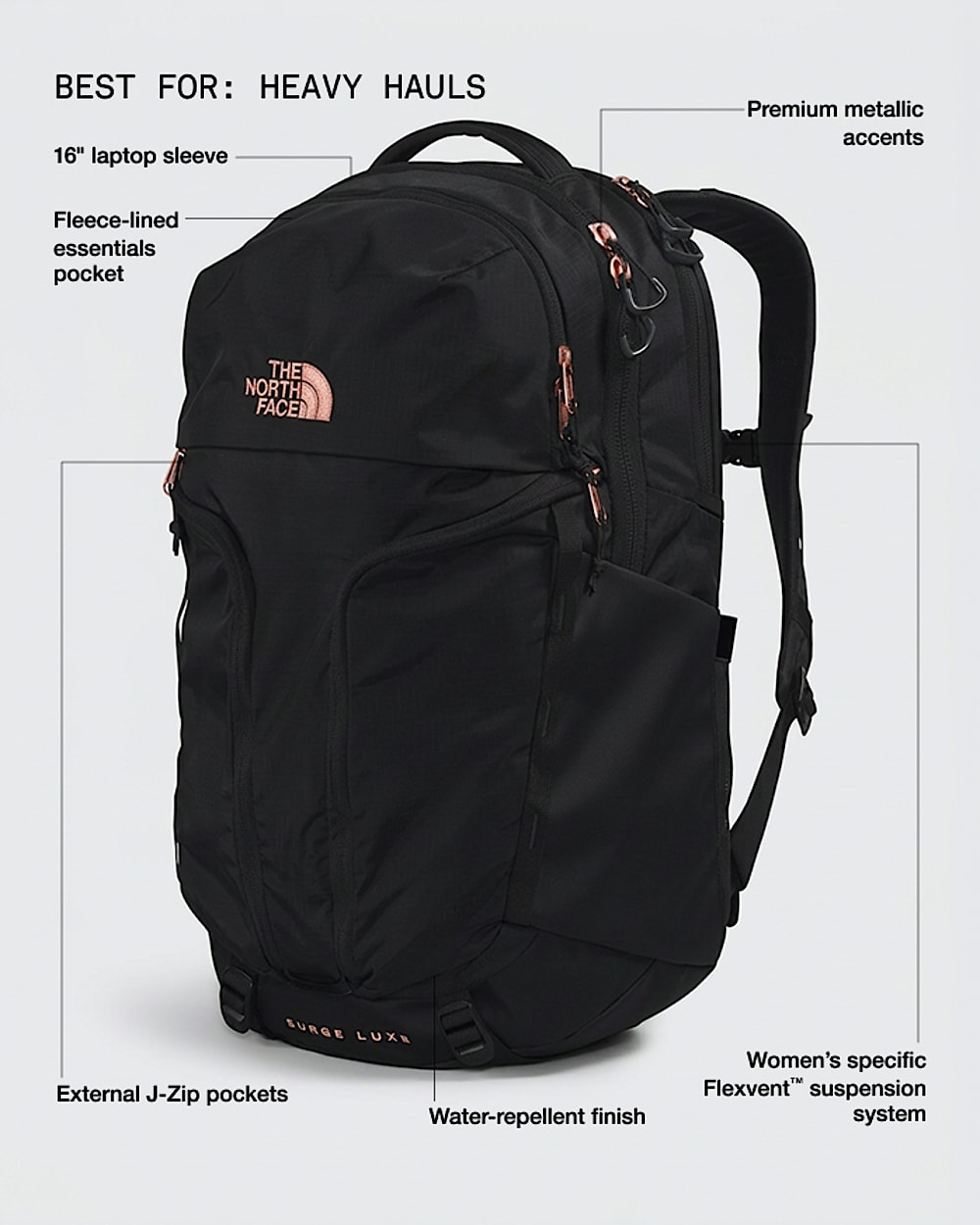 Womens Surge Luxe Backpack  31L TNF HERO2
