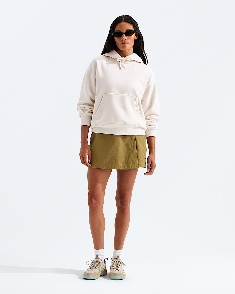 Womens TNF Essential Simple Dome Boxy Oversize Hoodie TNF HERO2